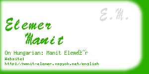 elemer manit business card